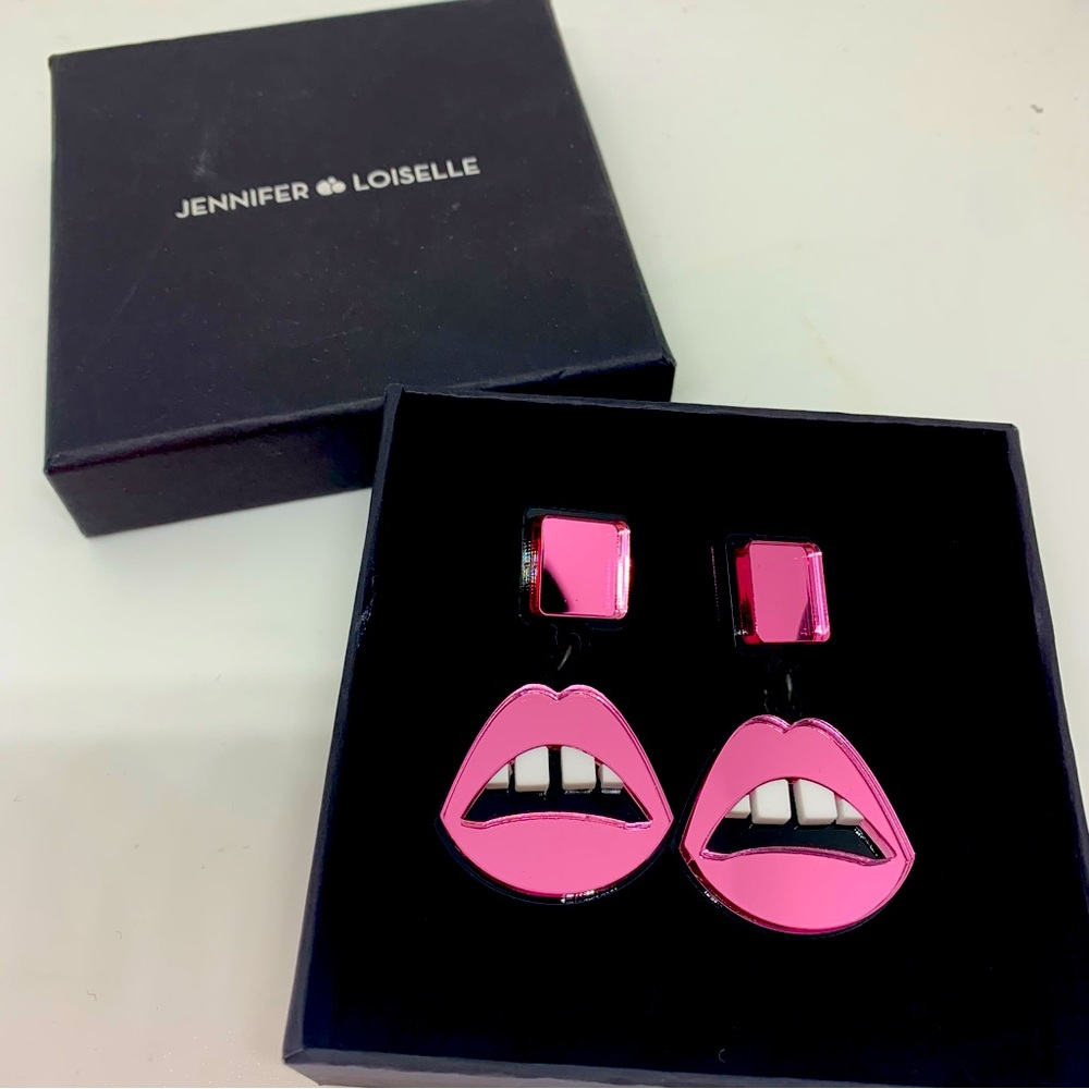 Jennifer Loiselle Acrylic Lips Statement Lip Mouth Earrings